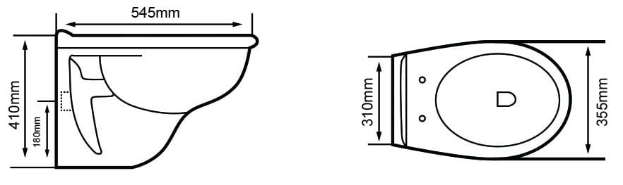 WC Miska wisząca bezkołnierzowa ECO - obrazek 4
